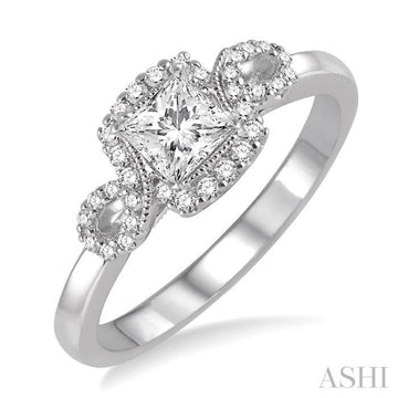 1/5 Ctw Diamond Semi-mount Engagement Ring in 14K White Gold